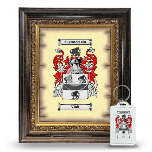 Vink Framed Coat of Arms and Keychain - Heirloom