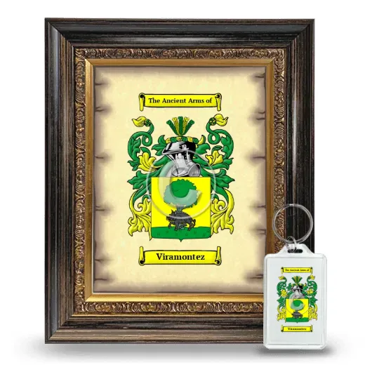 Viramontez Framed Coat of Arms and Keychain - Heirloom