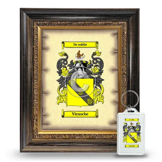 Virnoche Framed Coat of Arms and Keychain - Heirloom