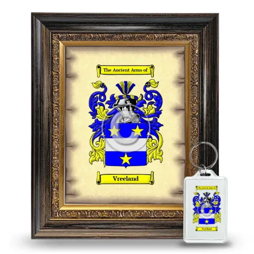 Vreeland Framed Coat of Arms and Keychain - Heirloom