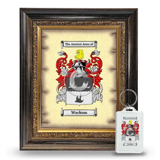 Wackum Framed Coat of Arms and Keychain - Heirloom