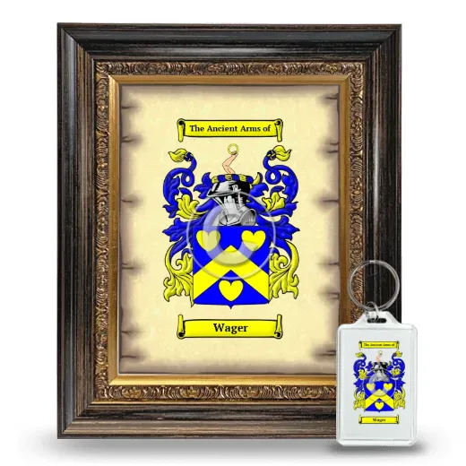 Wager Framed Coat of Arms and Keychain - Heirloom