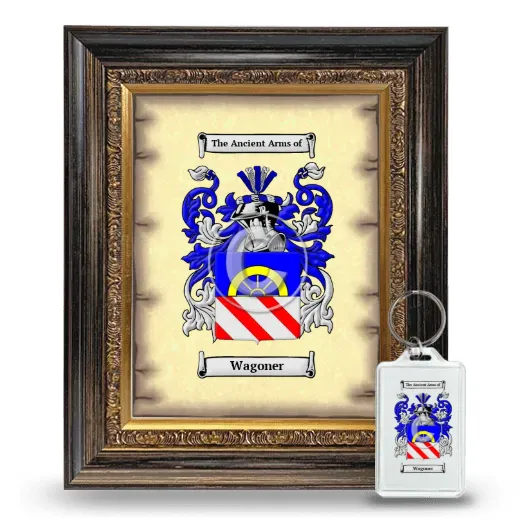 Wagoner Framed Coat of Arms and Keychain - Heirloom