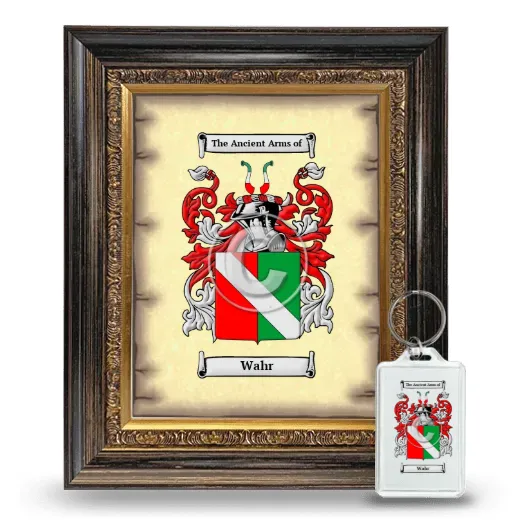 Wahr Framed Coat of Arms and Keychain - Heirloom
