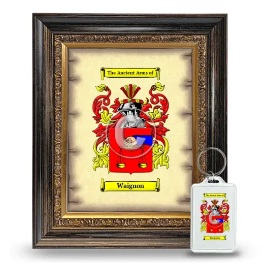 Waignon Framed Coat of Arms and Keychain - Heirloom