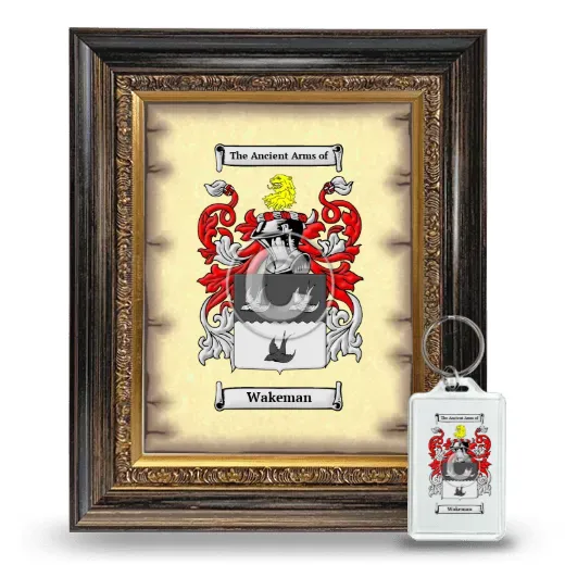 Wakeman Framed Coat of Arms and Keychain - Heirloom