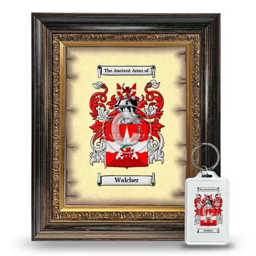 Walcher Framed Coat of Arms and Keychain - Heirloom