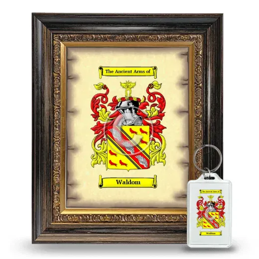 Waldom Framed Coat of Arms and Keychain - Heirloom