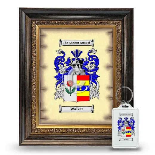 Walker Framed Coat of Arms and Keychain - Heirloom