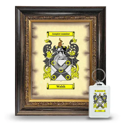 Walsh Framed Coat of Arms and Keychain - Heirloom