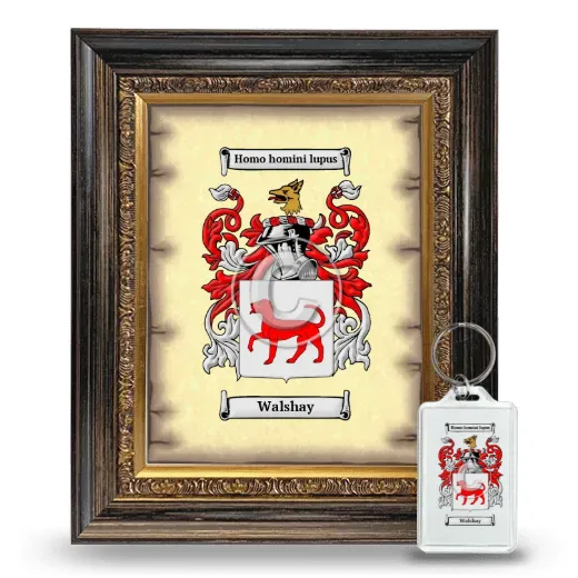 Walshay Framed Coat of Arms and Keychain - Heirloom