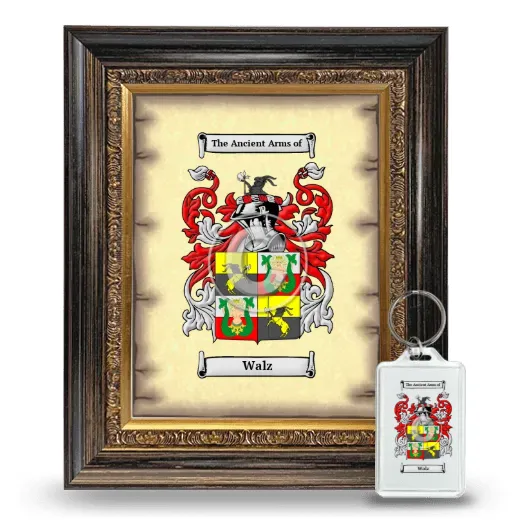 Walz Framed Coat of Arms and Keychain - Heirloom