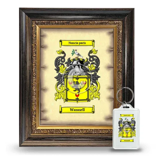 Wannell Framed Coat of Arms and Keychain - Heirloom