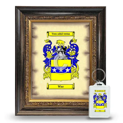 War Framed Coat of Arms and Keychain - Heirloom