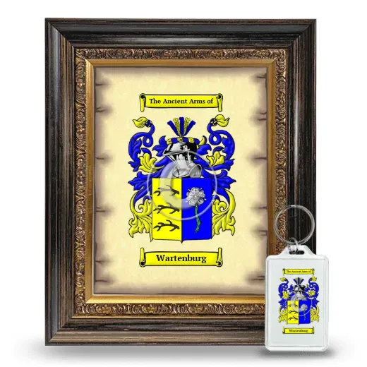 Wartenburg Framed Coat of Arms and Keychain - Heirloom