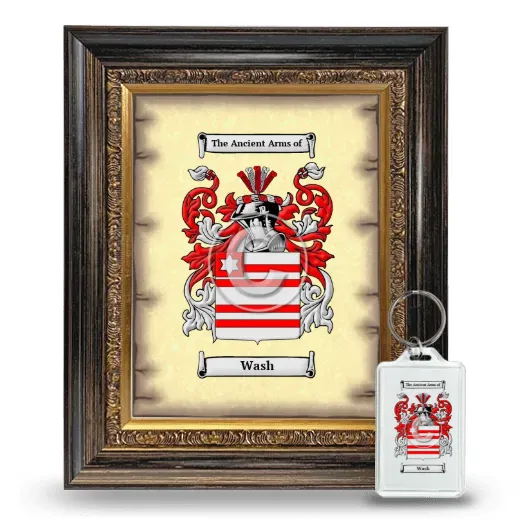 Wash Framed Coat of Arms and Keychain - Heirloom