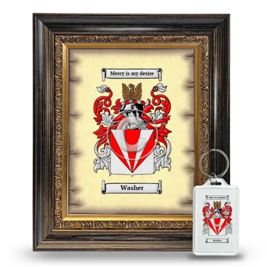 Washer Framed Coat of Arms and Keychain - Heirloom