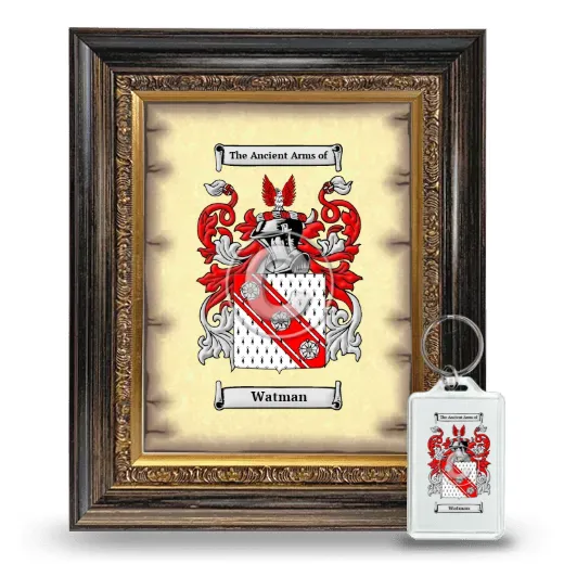 Watman Framed Coat of Arms and Keychain - Heirloom