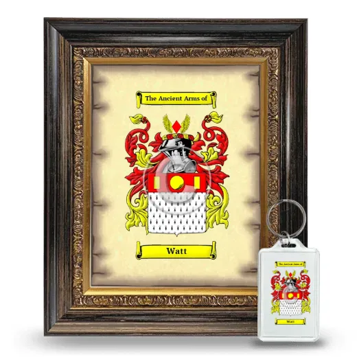 Watt Framed Coat of Arms and Keychain - Heirloom