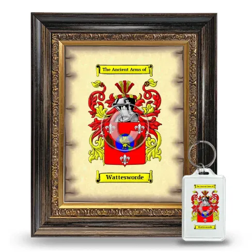 Wattesworde Framed Coat of Arms and Keychain - Heirloom