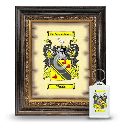 Wattis Framed Coat of Arms and Keychain - Heirloom