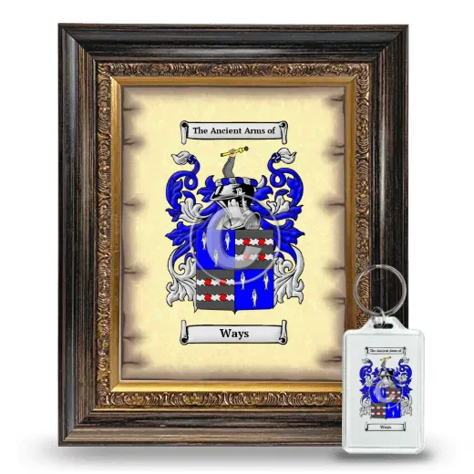 Ways Framed Coat of Arms and Keychain - Heirloom