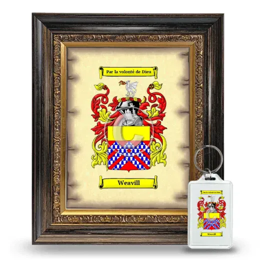 Weavill Framed Coat of Arms and Keychain - Heirloom