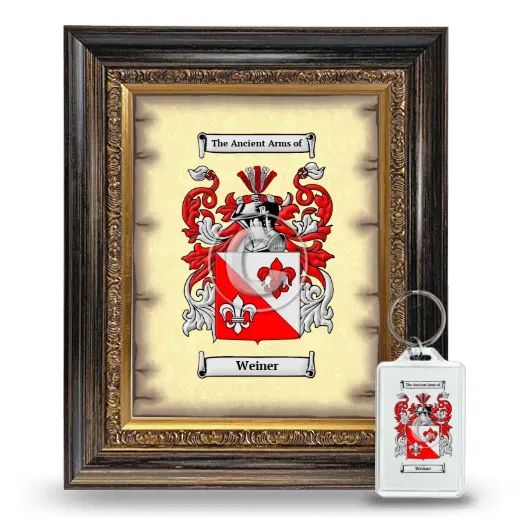 Weiner Framed Coat of Arms and Keychain - Heirloom