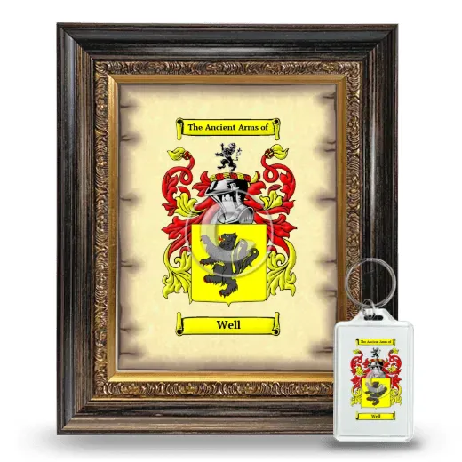 Well Framed Coat of Arms and Keychain - Heirloom