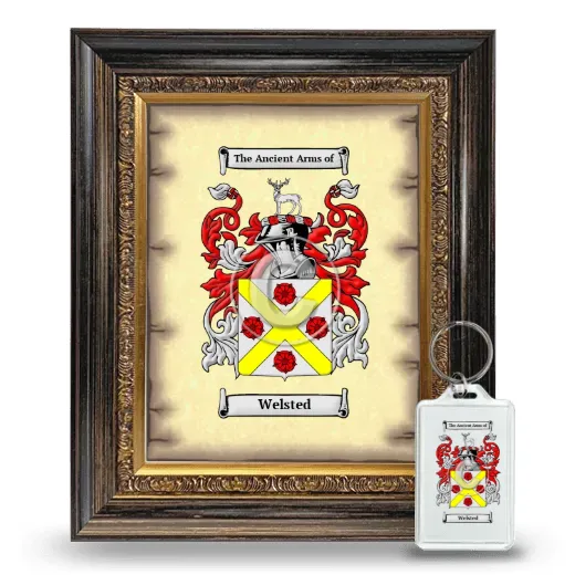 Welsted Framed Coat of Arms and Keychain - Heirloom