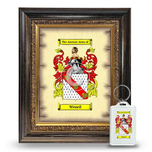 Wencil Framed Coat of Arms and Keychain - Heirloom