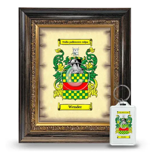 Wender Framed Coat of Arms and Keychain - Heirloom