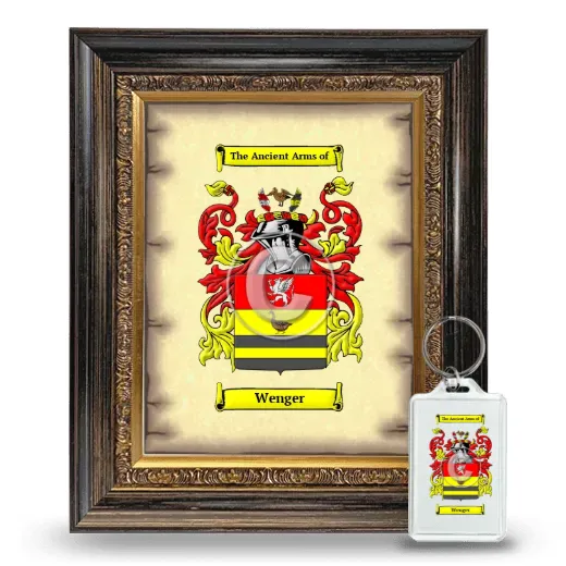 Wenger Framed Coat of Arms and Keychain - Heirloom