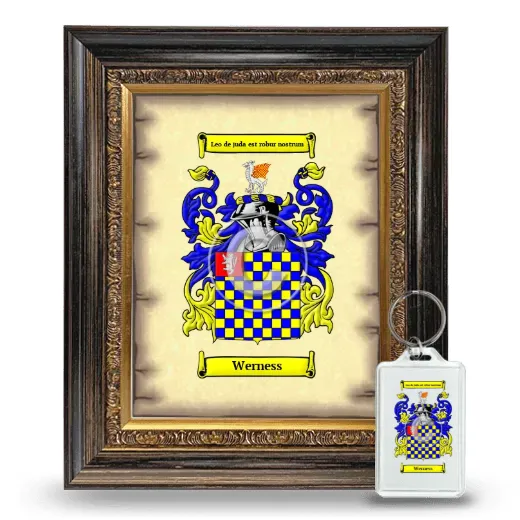 Werness Framed Coat of Arms and Keychain - Heirloom