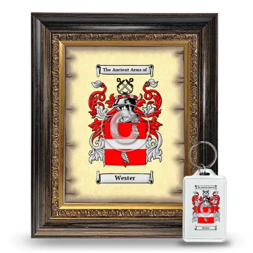 Wester Framed Coat of Arms and Keychain - Heirloom