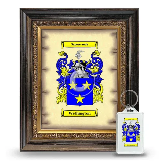 Wethington Framed Coat of Arms and Keychain - Heirloom