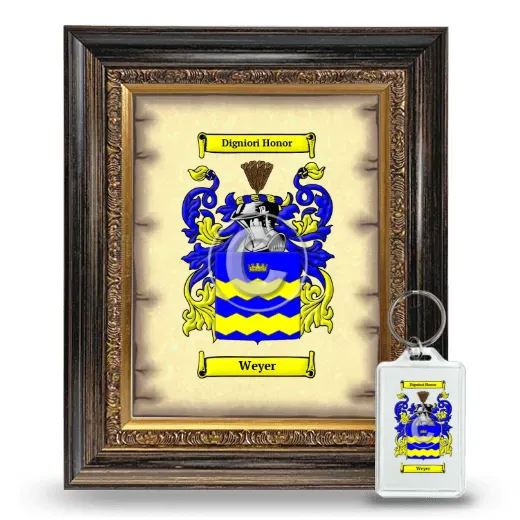 Weyer Framed Coat of Arms and Keychain - Heirloom