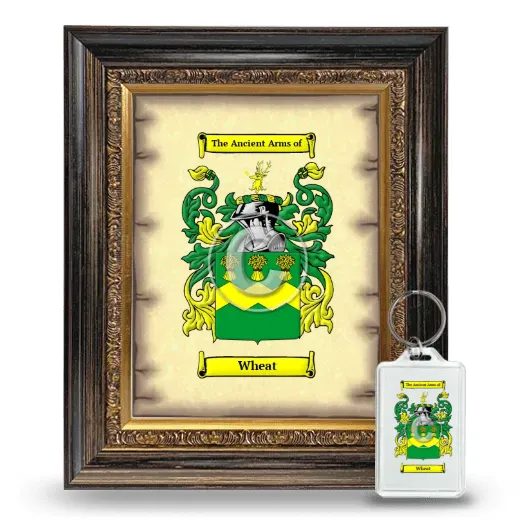 Wheat Framed Coat of Arms and Keychain - Heirloom