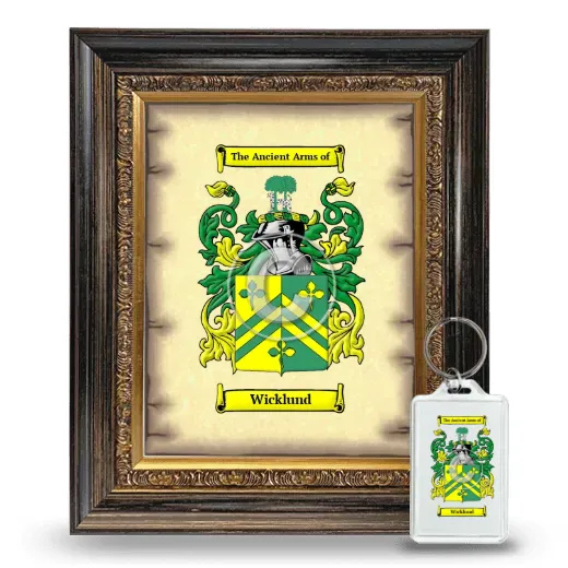Wicklund Framed Coat of Arms and Keychain - Heirloom