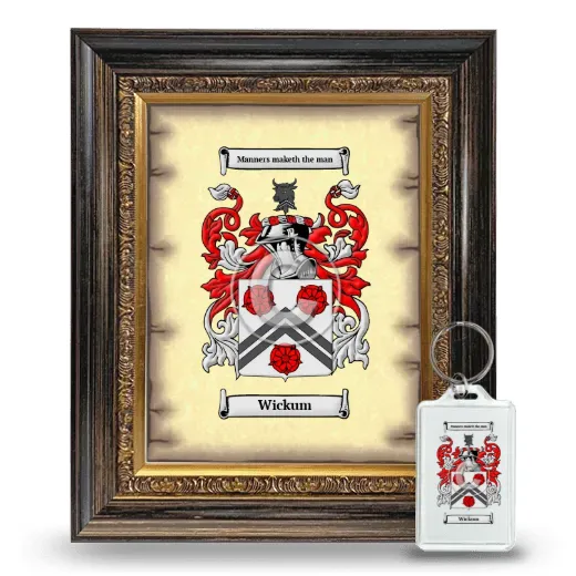 Wickum Framed Coat of Arms and Keychain - Heirloom