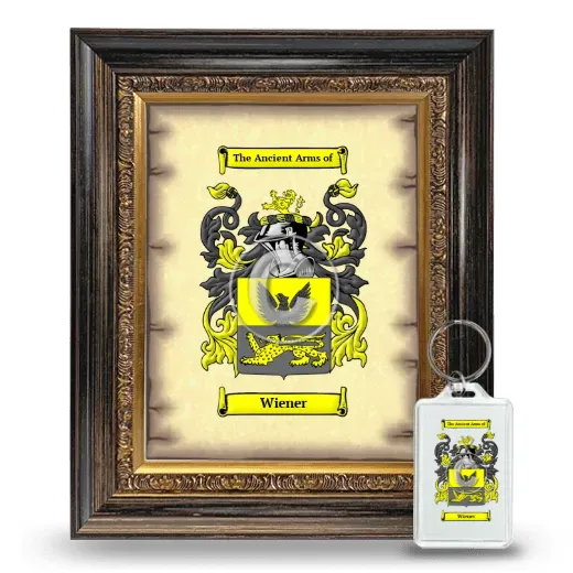 Wiener Framed Coat of Arms and Keychain - Heirloom