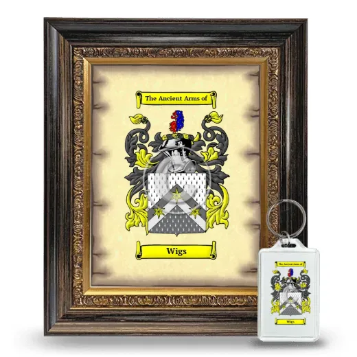 Wigs Framed Coat of Arms and Keychain - Heirloom