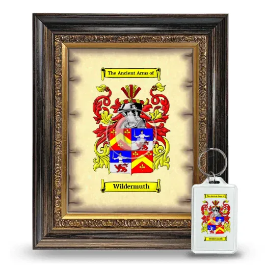 Wildermuth Framed Coat of Arms and Keychain - Heirloom