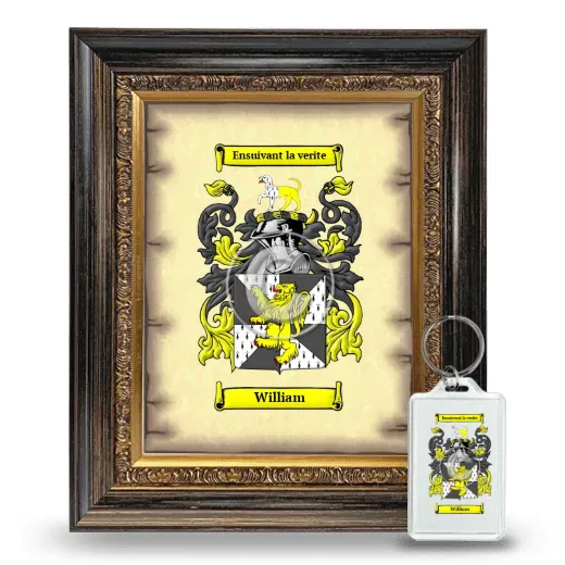 William Framed Coat of Arms and Keychain - Heirloom