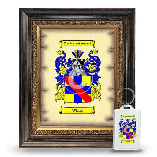 Wines Framed Coat of Arms and Keychain - Heirloom