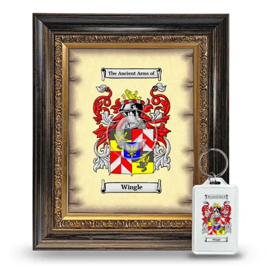 Wingle Framed Coat of Arms and Keychain - Heirloom