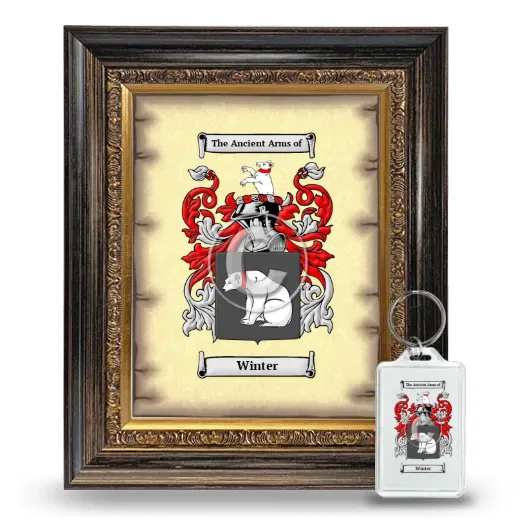 Winter Framed Coat of Arms and Keychain - Heirloom