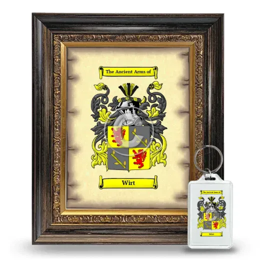 Wirt Framed Coat of Arms and Keychain - Heirloom