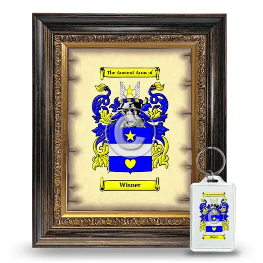 Wisner Framed Coat of Arms and Keychain - Heirloom