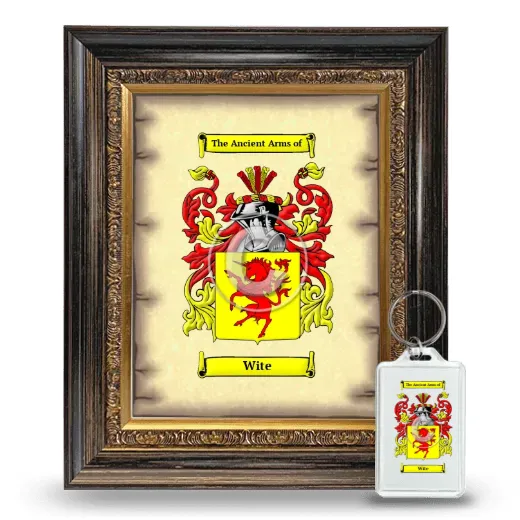 Wite Framed Coat of Arms and Keychain - Heirloom